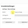 Grundeinstellungen online Feedback